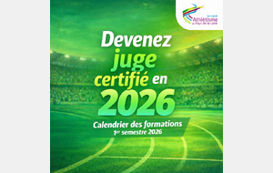 Calendrier des formations de Juges – 1er semestre 2026 : c’est officiel !